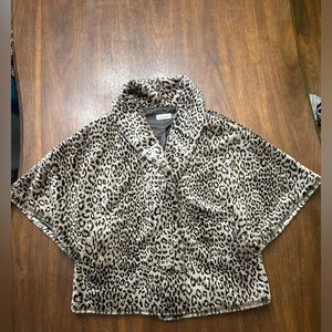 Calvin Klein Animal Print Shrug Cale Coat